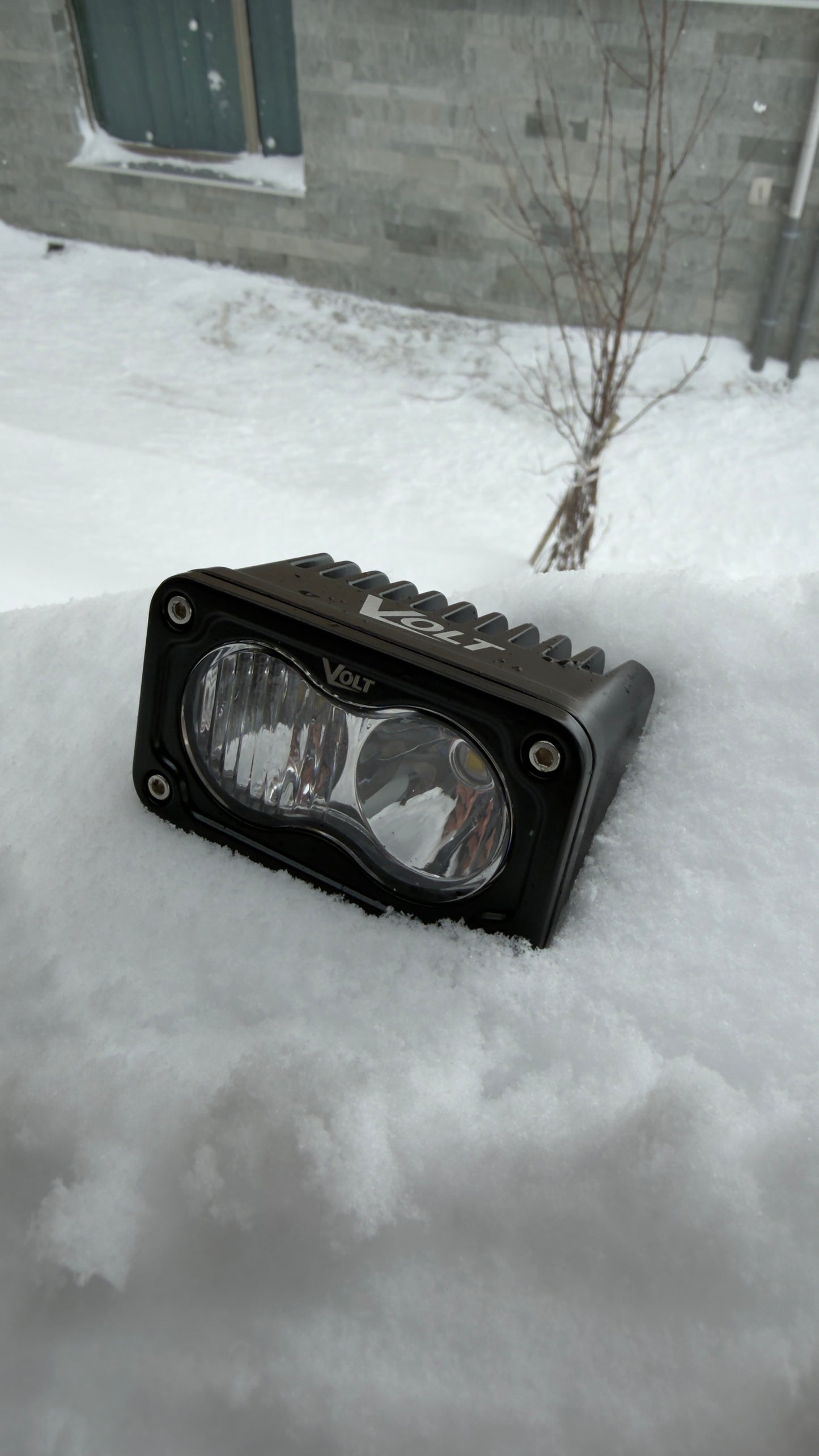 Volt V1 LED light installed on electric bike handlebars